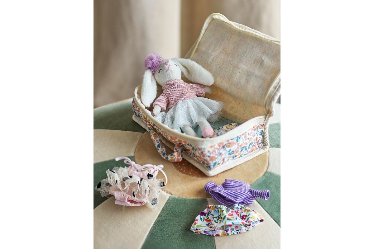 Luxusbetten24 Luna Stoffpuppe mit Tasche Buntes Polyester Rosé