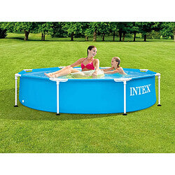 Intex Metal Frame Piscina Tubular Resistente 2,44 m x 0,51 m Azul