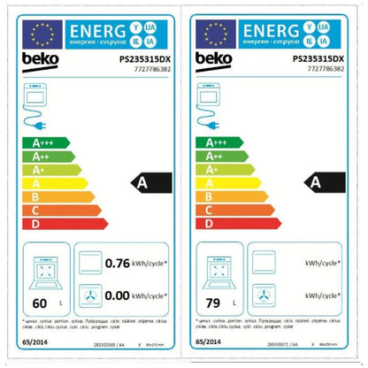 Beko PS235315DX Cocina Inox 90 cm 5 Quemadores 3 Hornos
