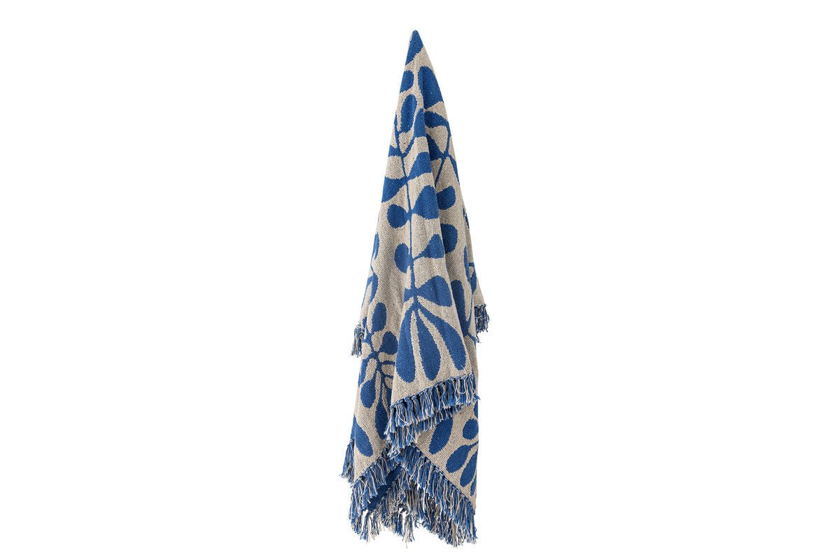 Luxusbetten24 Amal Überwurfdecke aus Recycelter Baumwolle 160x130 Blau