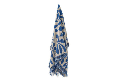 Luxusbetten24 Amal Überwurfdecke aus Recycelter Baumwolle 160x130 Blau