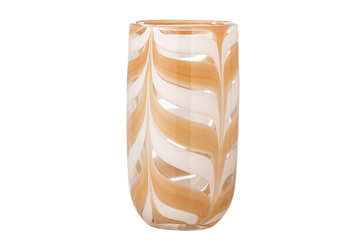 Luxusbetten24 Vase Terrafi aus Glas Orange Dekorative Handgefertigt