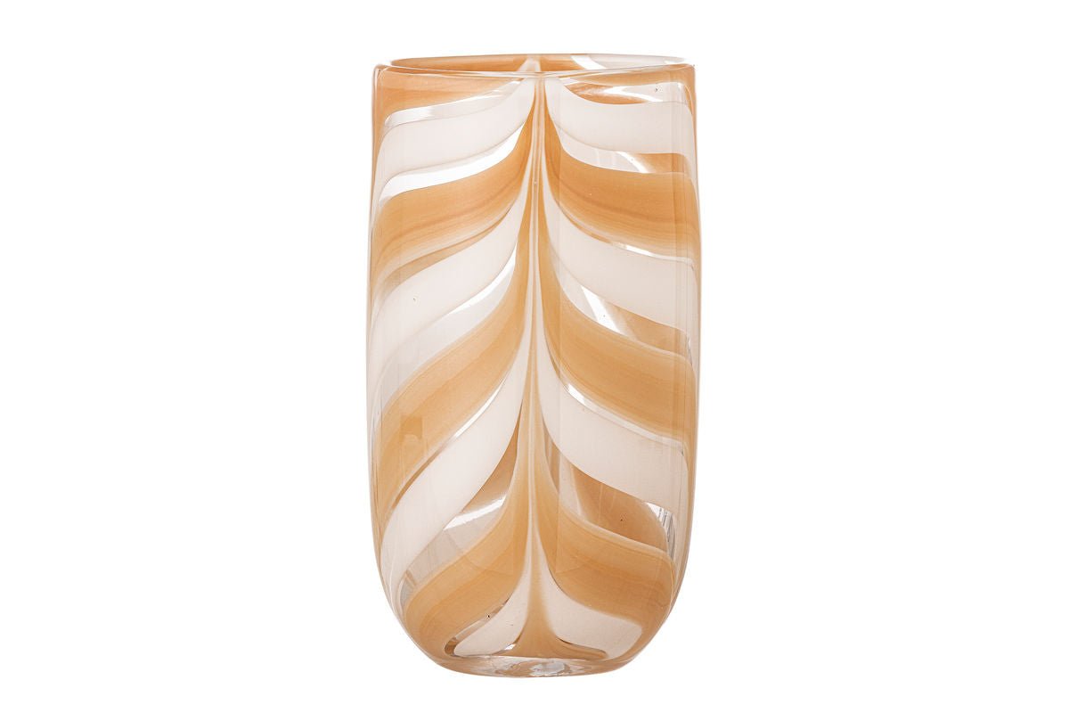 Luxusbetten24 Vase Terrafi aus Glas Orange Dekorative Handgefertigt