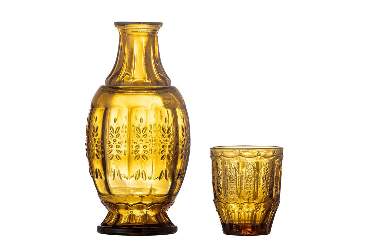 Dekanter- & Gläser-Set Lior – Glas in Warmen Bernsteinton