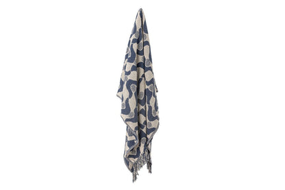 Luxusbetten24 Valea Überwurfdecke Recycelte Baumwolle Design 160x130 Blau