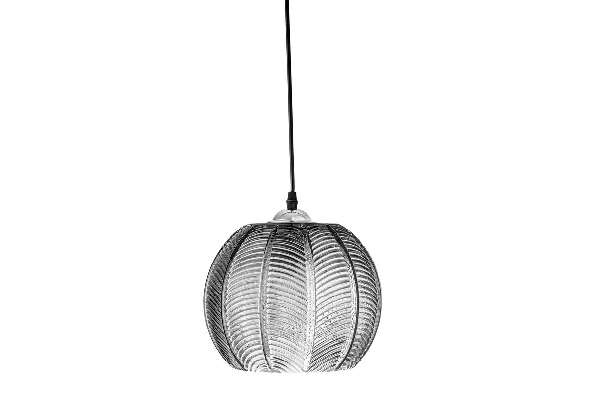 Luxusbetten24 Pendelleuchte Silvertwist Glas Textur Silber/Schwarz