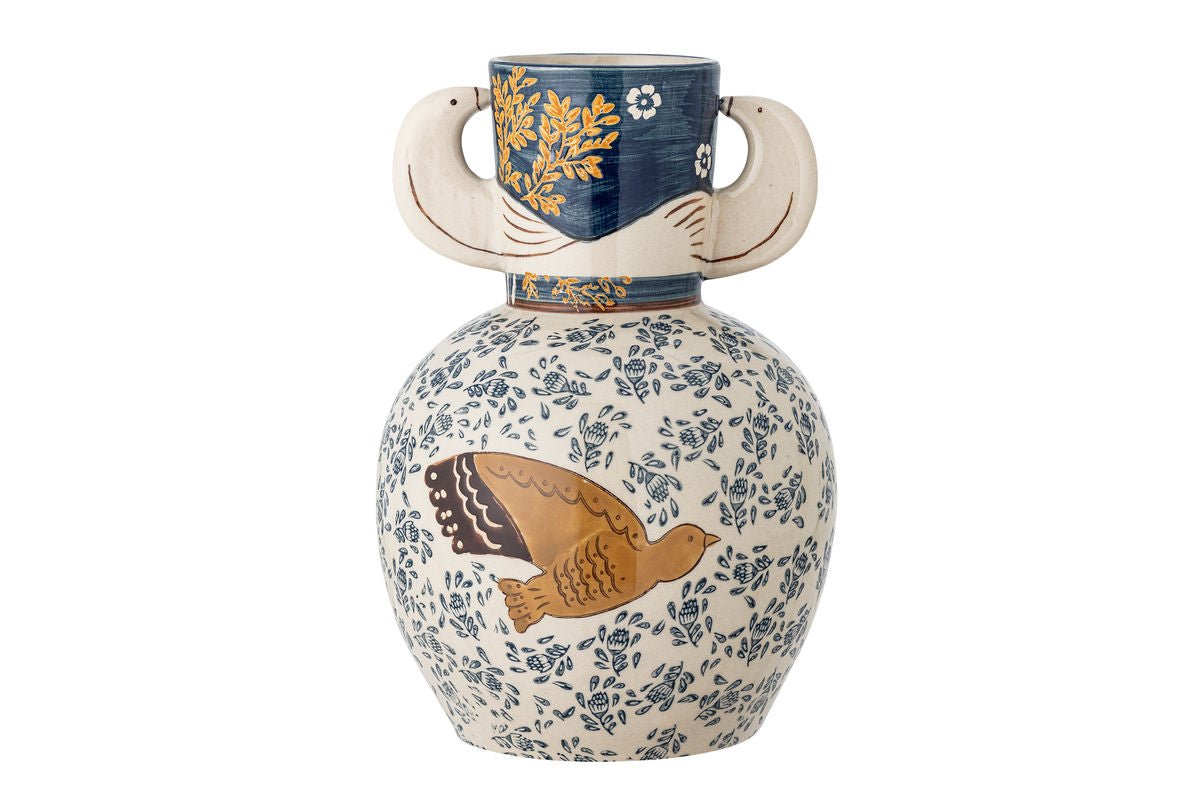 Vase Granny – Handbemalte Steingutvase, 25 cm, 1,5 kg für stilvolle Wohndekoration