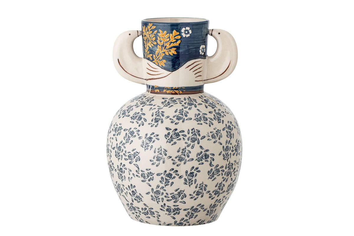 Vase Granny – Handbemalte Steingutvase, 25 cm, 1,5 kg für stilvolle Wohndekoration