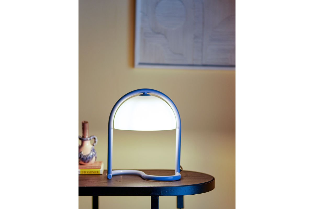 Luxusbetten24 Tabulara Moderne Tischlampe – Acryl, Babyblau für Wohnzimmer