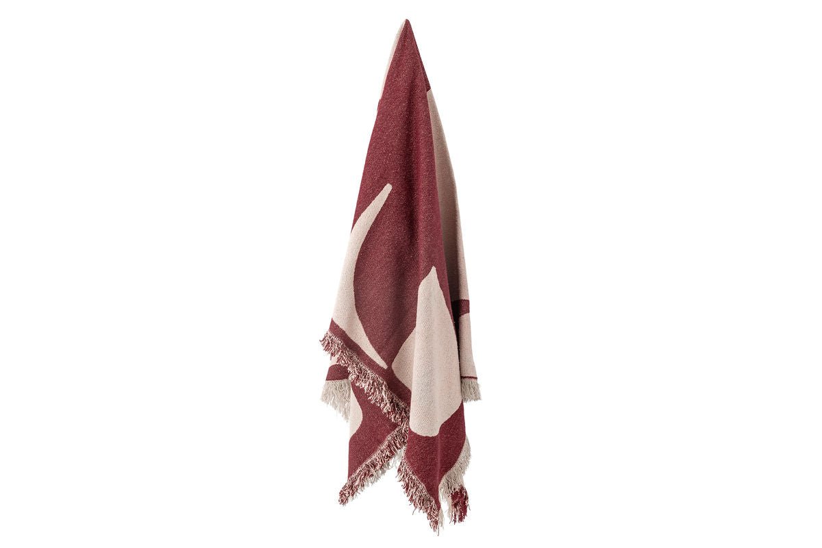Luxusbetten24 Luma Überwurfdecke Rot 160x130 aus recycelter Baumwolle