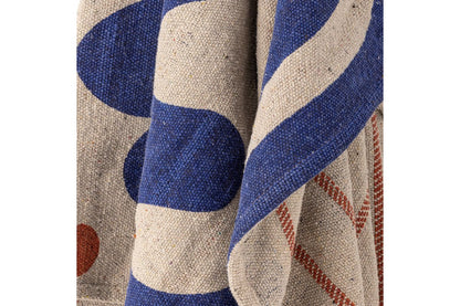 Luxusbetten24 Kiral Überwurfdecke aus Recycelter Baumwolle 160x130 Blau