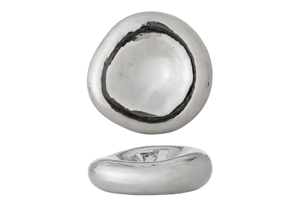 Luxusbetten24 Schale Célorin Silber Steingut Elegante Handgefertigte Schale