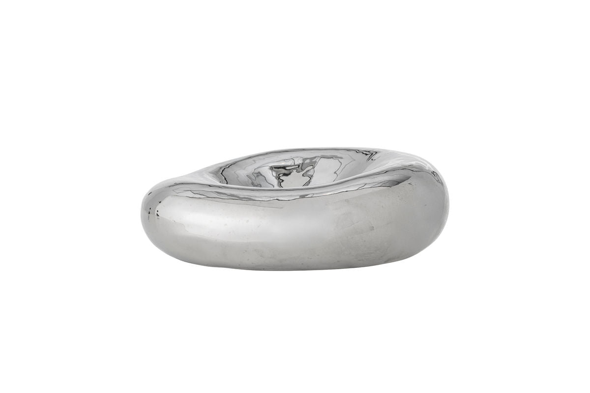 Luxusbetten24 Schale Célorin Silber Steingut Elegante Handgefertigte Schale