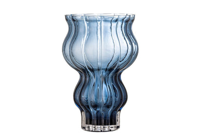Luxusbetten24 Vase Georga aus Glas, Handgefertigt, Dekorativ, Blau