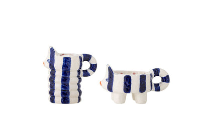 Luxusbetten24 Misu Kerzenhalter-Set Bemalt Steingut 2er-Set Verschiedene Farben