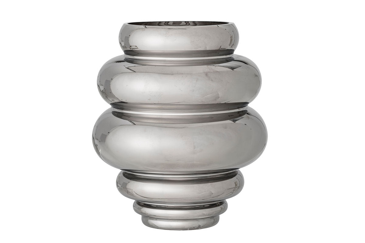 Luxusbetten24 Tribel Dekorative Moderne Vase Chromeglasur Silber Wohnzimmer