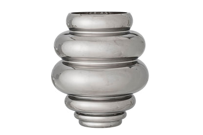 Luxusbetten24 Tribel Dekorative Moderne Vase Chromeglasur Silber Wohnzimmer