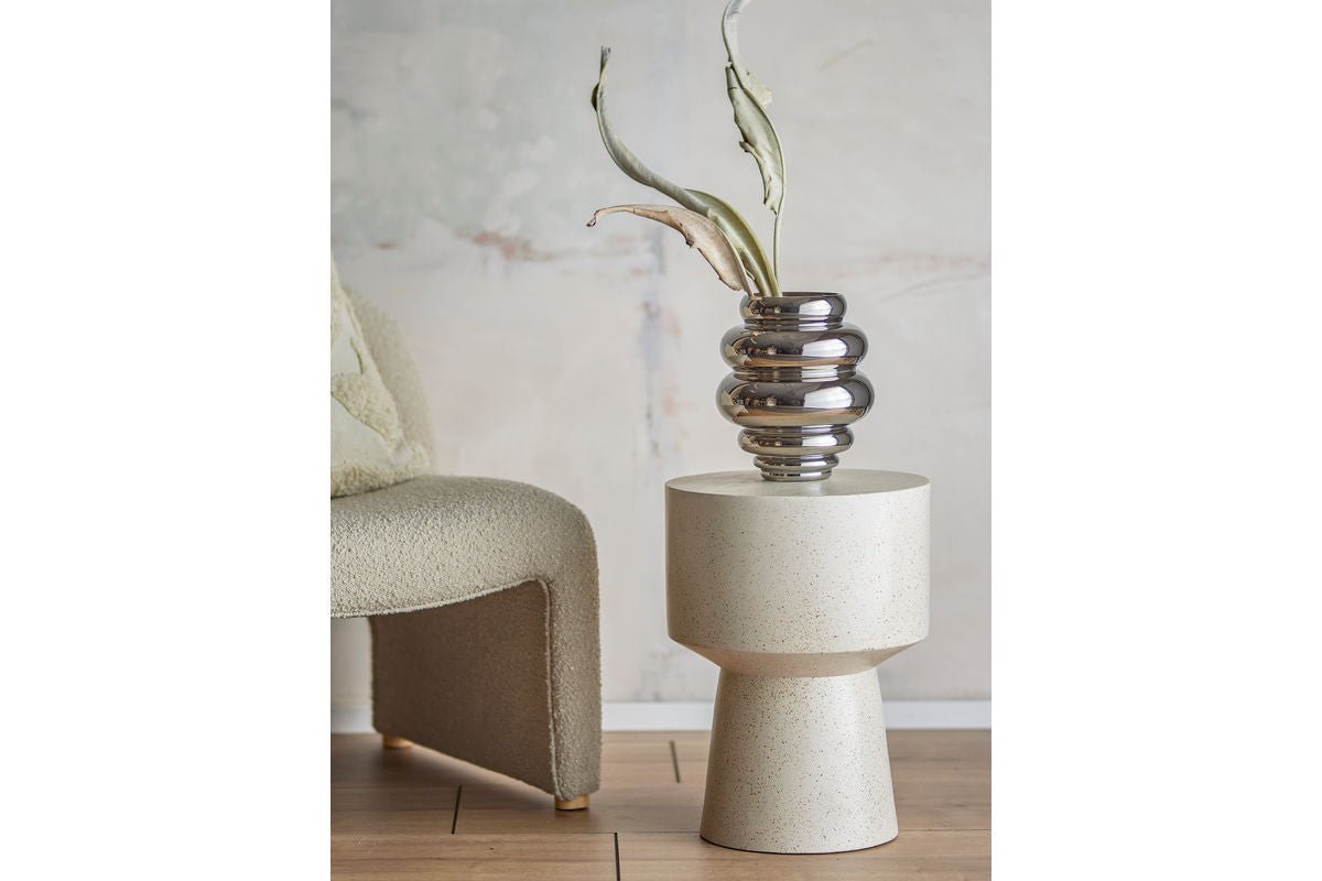 Luxusbetten24 Tribel Dekorative Moderne Vase Chromeglasur Silber Wohnzimmer