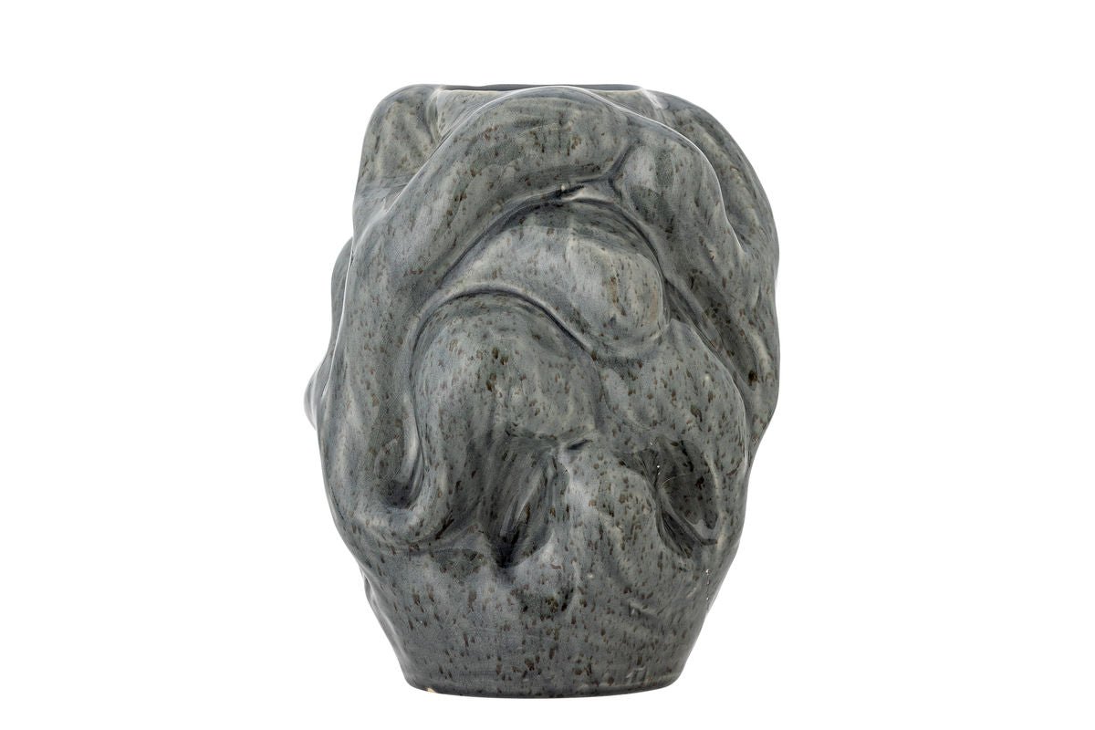 Luxusbetten24 Grey Value Vase Steingut, Dunkelgrau