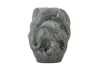 Luxusbetten24 Grey Value Vase Steingut, Dunkelgrau