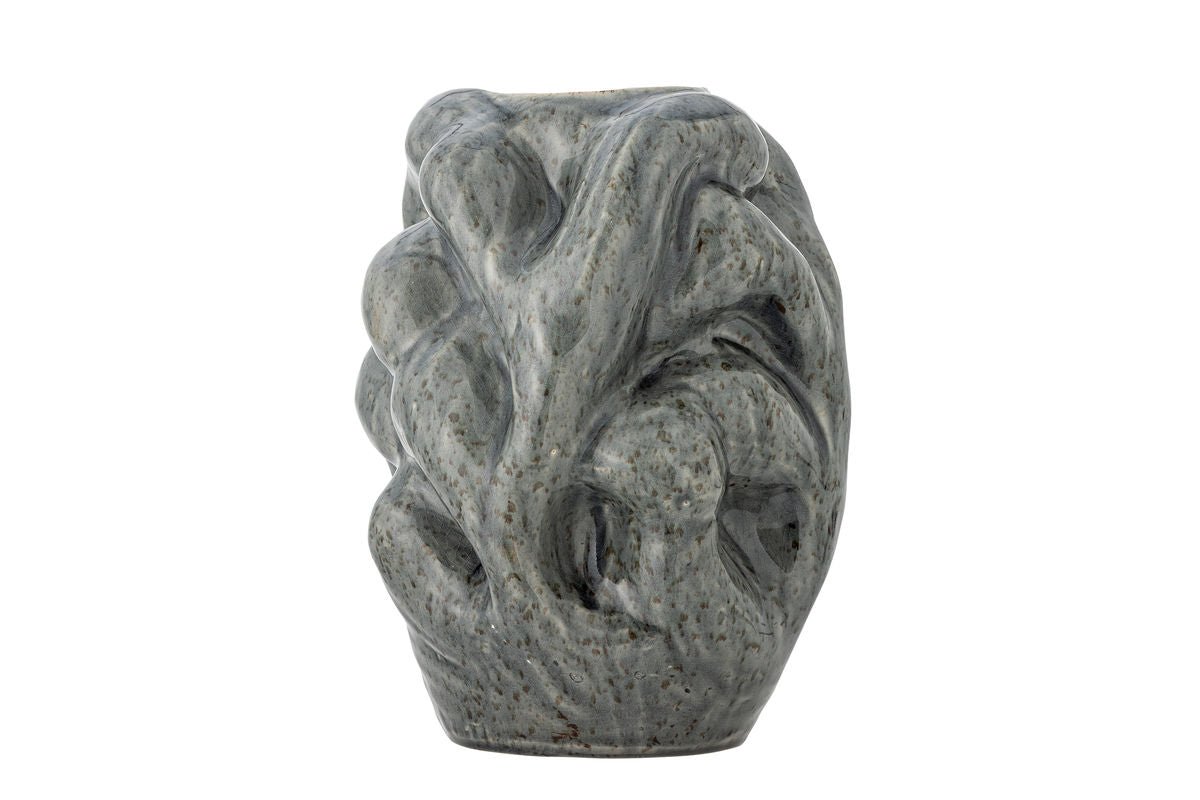 Luxusbetten24 Grey Value Vase Steingut, Dunkelgrau