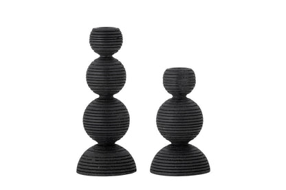Kerzenhalter-Set Sore – Schwarz lackiertes Kiefernholz (2er-Set)