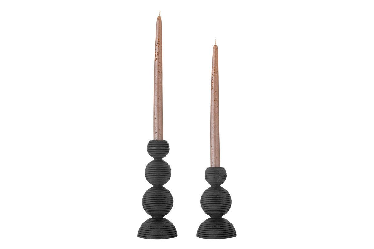 Kerzenhalter-Set Sore – Schwarz lackiertes Kiefernholz (2er-Set)