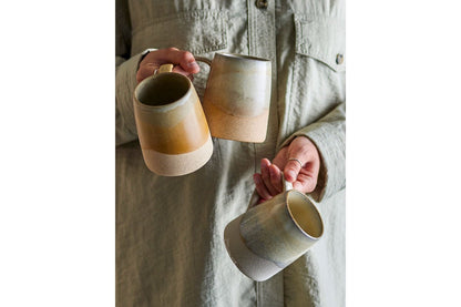Becher Élan 3er Set aus Steingut – Braun