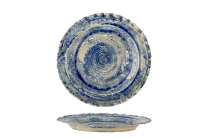 Luxusbetten24 Aluna Servierplatte aus Steinzeug, Blau mit reaktiver Glasur