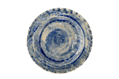 Luxusbetten24 Aluna Servierplatte aus Steinzeug, Blau mit reaktiver Glasur
