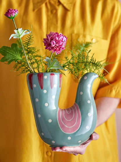 Luxusbetten24 Morina Vase Buntes Steingut Handgefertigt Dekorativ Wohnzimmer
