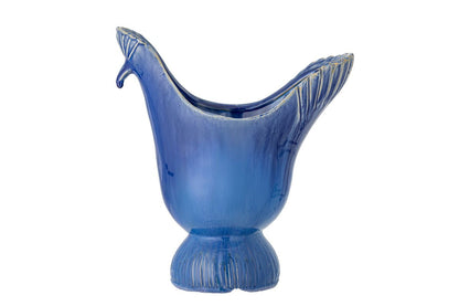 Vase PfauPfau – Steinzeug, Blau