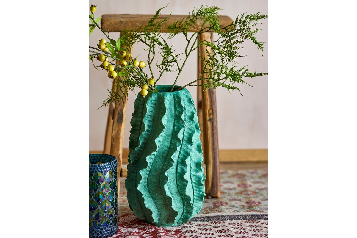 Luxusbetten24 Cacto Vase Terrakotta Grün