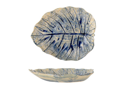 Servierplatte Orya aus Steingut mit Reaktiver Glasur, Blau