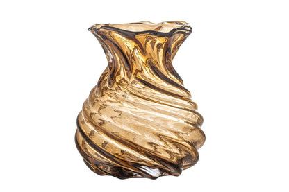 Luxusbetten24 Golden Spring Glasvase – Elegante Goldbraun Design Ausführung