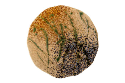 Luxusbetten24 Noara Servierplatte Steingut mit Reaktiver Glasur, Natur-Schwarz