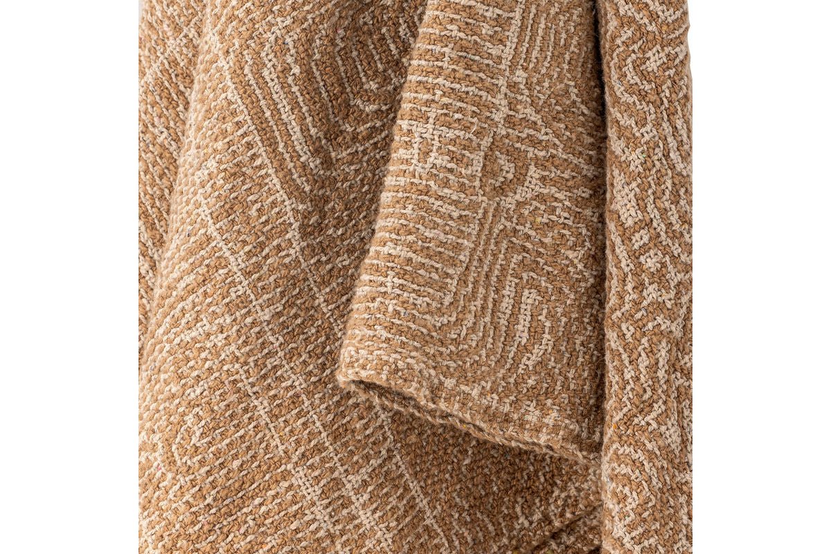 Luxusbetten24 Hena Überwurfdecke aus recycelter Baumwolle 160x130 Braun