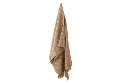 Luxusbetten24 Hena Überwurfdecke aus recycelter Baumwolle 160x130 Braun