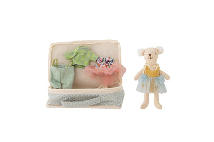 Luxusbetten24 Stoffpuppe „Mia“ mit Koffer Spielset Bunt Polyester
