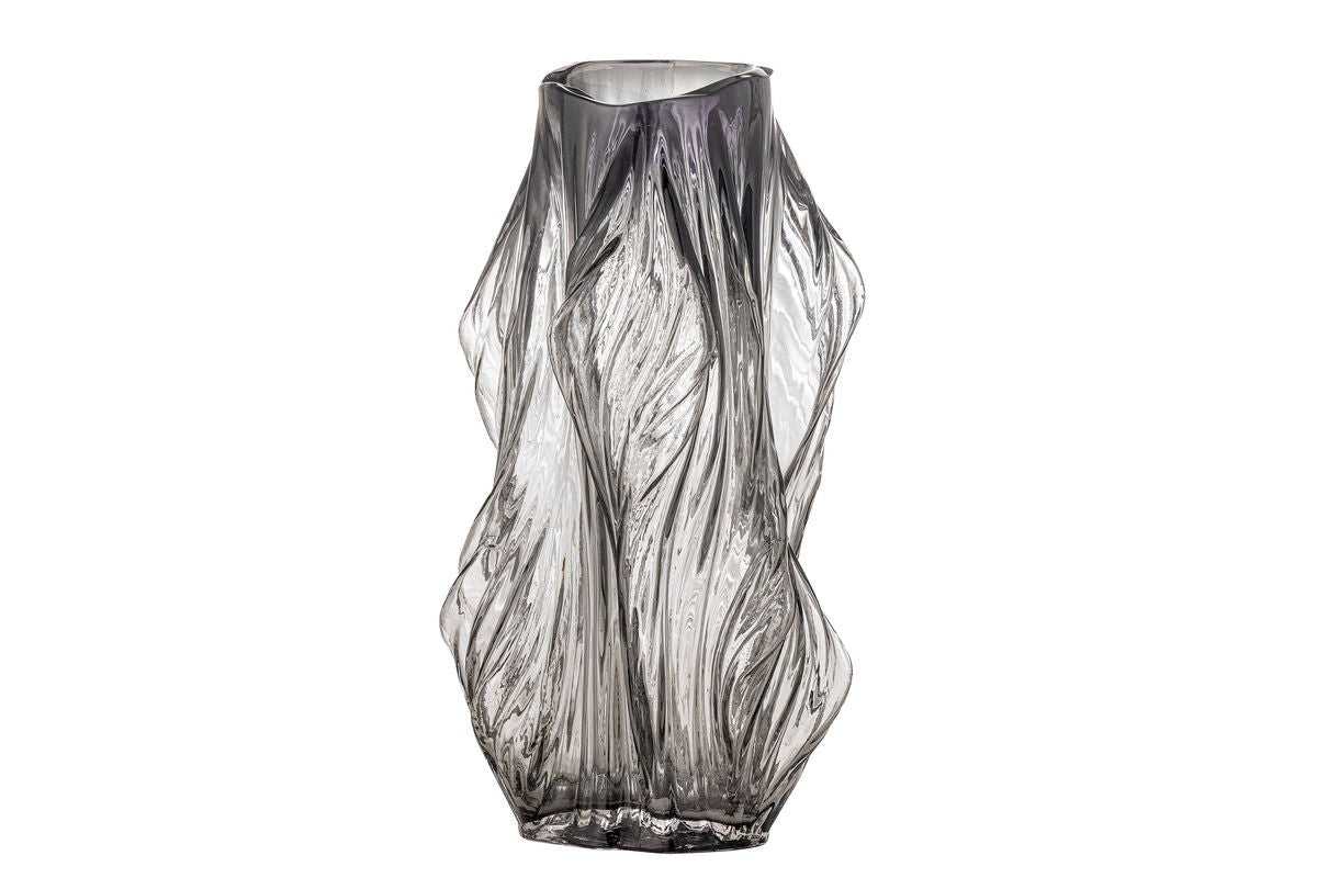 Luxusbetten24 Elowen Vase Graues Glas Grau Design Wohnzimmer