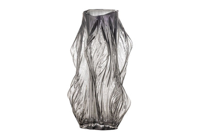 Luxusbetten24 Elowen Vase Graues Glas Grau Design Wohnzimmer