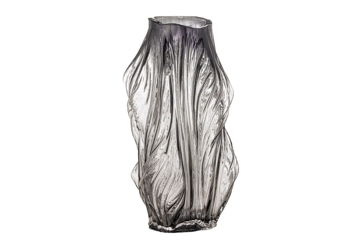 Luxusbetten24 Elowen Vase Graues Glas Grau Design Wohnzimmer