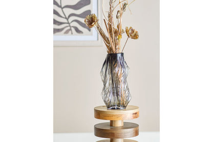 Luxusbetten24 Elowen Vase Graues Glas Grau Design Wohnzimmer