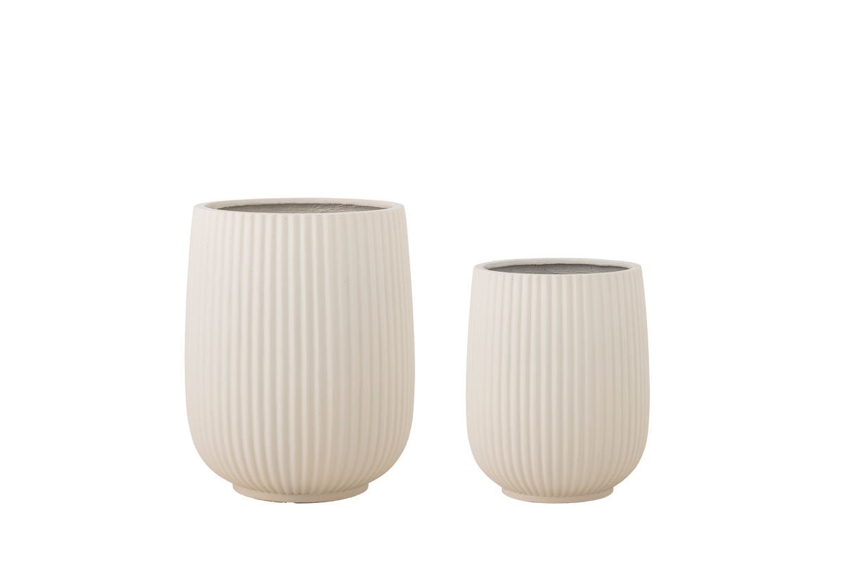 Luxusbetten24 Calmea Blumentopf-Set Weißes Magnesia 2‑teilig