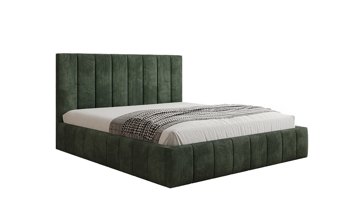 Designer Polsterbett Maja in Cord mit Stauraum