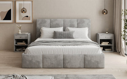 Mina Designer Polsterbett Cord – 140 × 200 cm, wählbare Kopfteilhöhe, Farben
