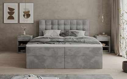 Boxspringbett Como in Cord mit Stauraum