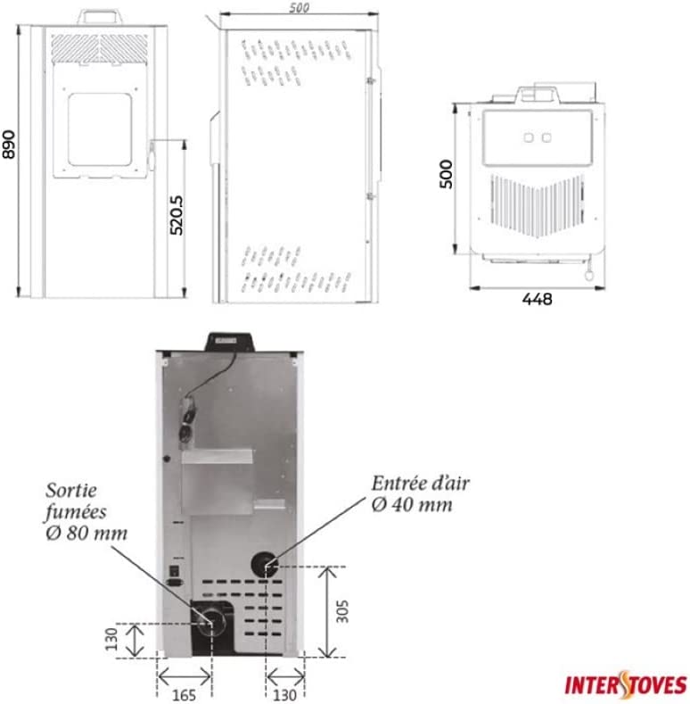 INDUSTRIA DE LA ESTUFA FPWOH Estufa de Pellets con WiFi