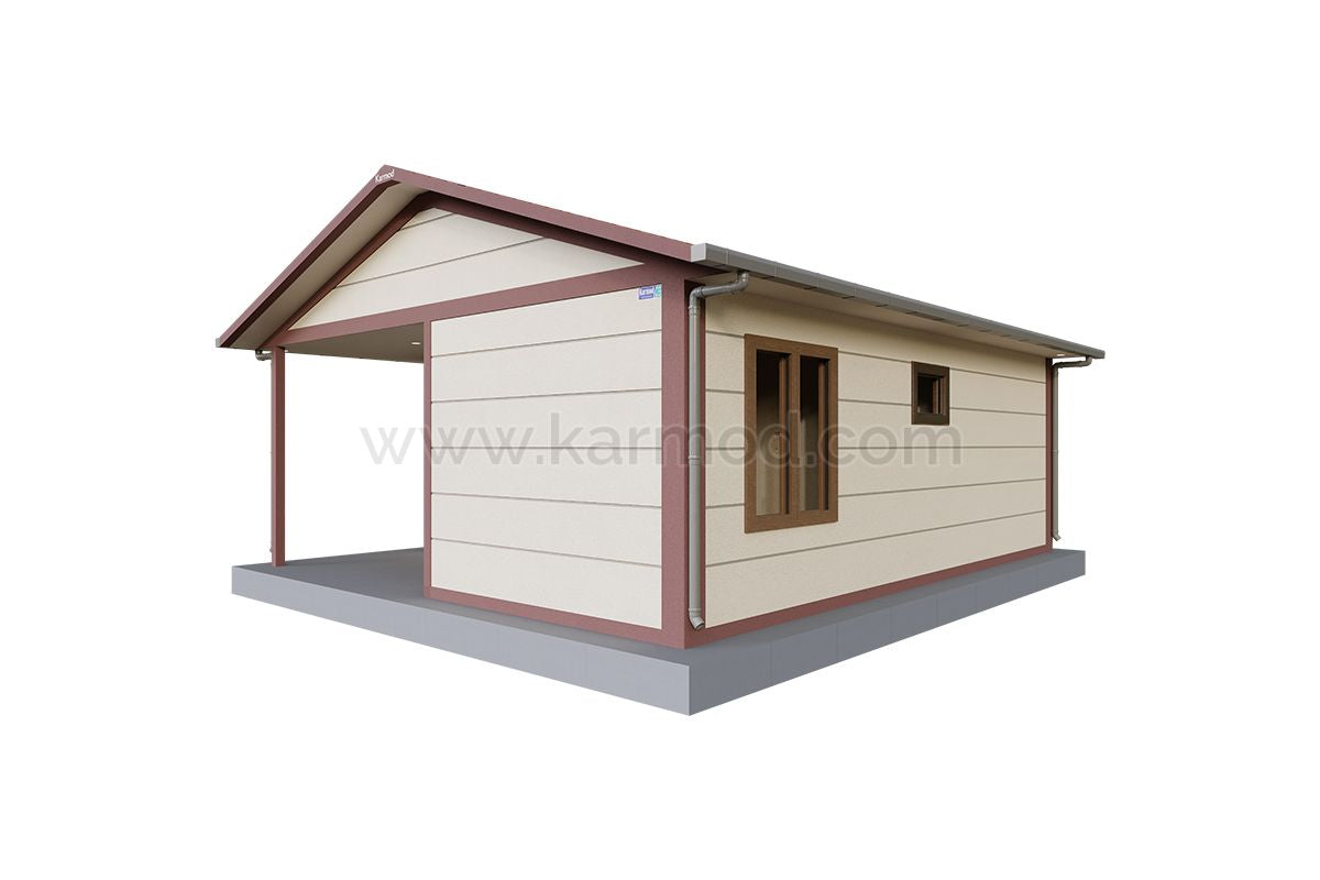 Karmod Casa Container 42 m² Balcone e Tetto Gablato