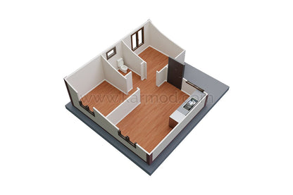 Karmod Casa Container 42 m² Balcone e Tetto Gablato